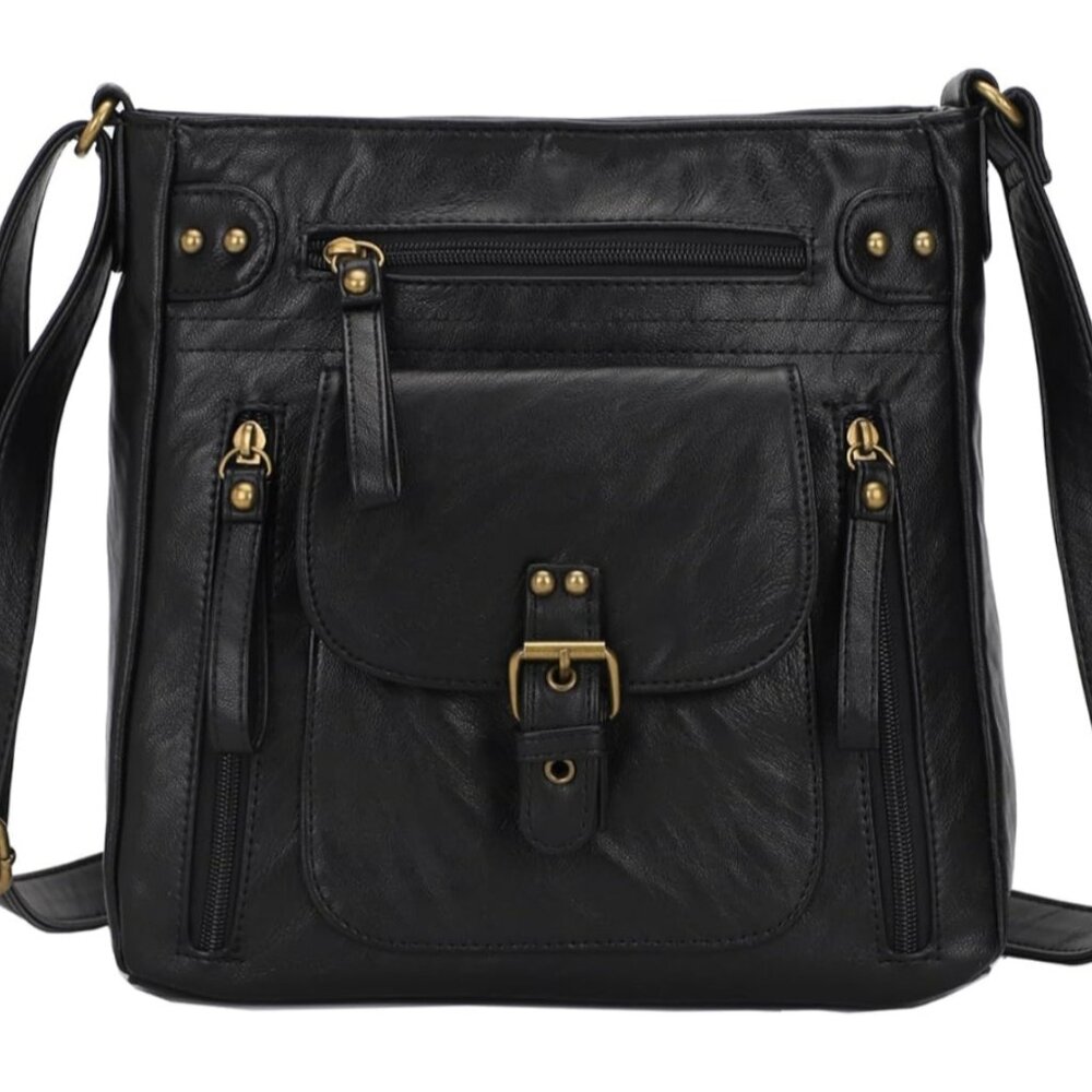 Crossbody Multi Pocket Shoulder, Medium PU Leather Cross Body Bag - Picture 5 of 7